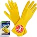 SteadMax 3 Pack Yellow Cleaning Dish Gloves Professional Natural Rubber Latex Dishwashing Gloves Reusable Kitchen Dishwasher Gloves Medium Size 3 Pairs Pack of 1 - Image 1