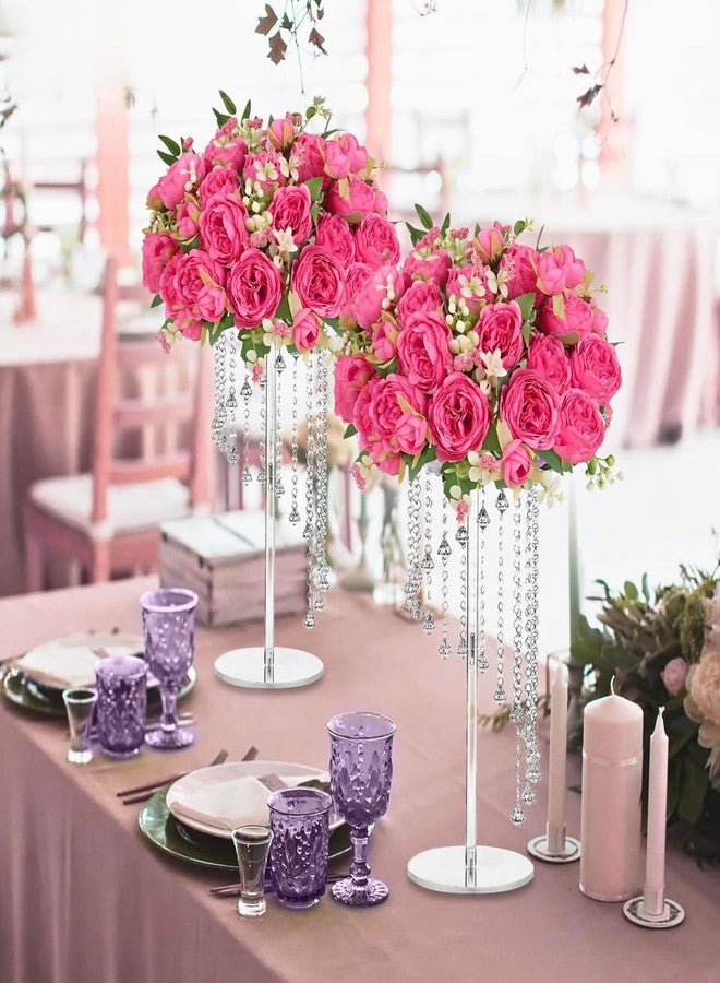 ASTRYAS 8Pcs Peonies Artificial Flowers, Hot Pink Fake Peony Flowers Silk Peonies Flowers Fake Peonies Artificial Flowers Peonies Bouquet for Centerpiece Table Wedding Party Home Decor - Image 4