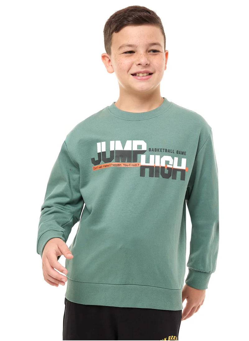 victor and jane Boys' Sweatshirt  (8-14yrs) Green