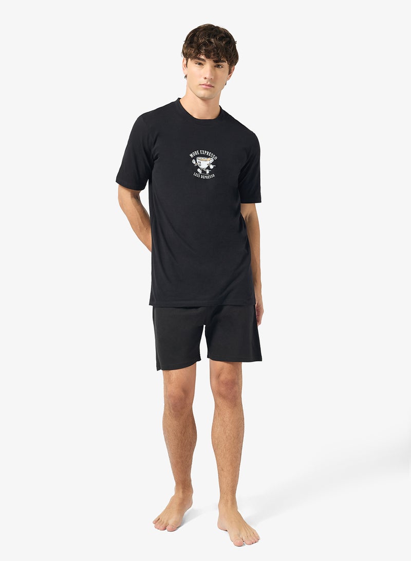 سفنتي فايف طقم بيجامة تي شيرت وشورت - Image 1