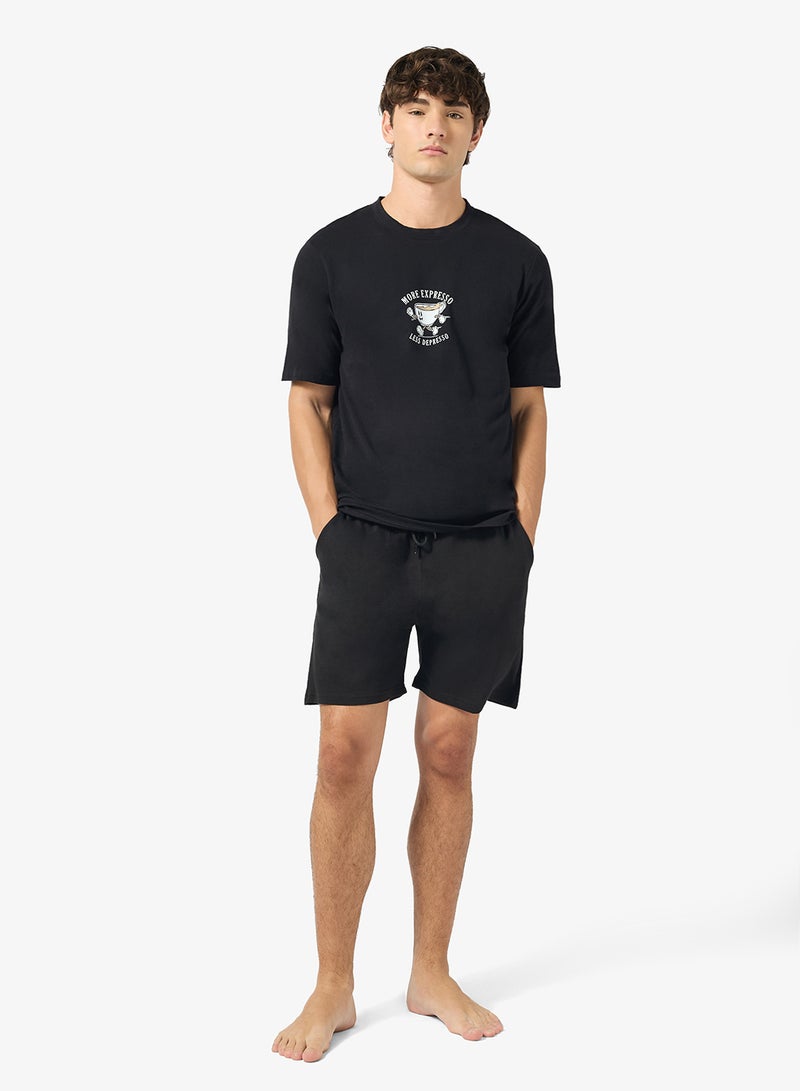 سفنتي فايف طقم بيجامة تي شيرت وشورت - Image 5