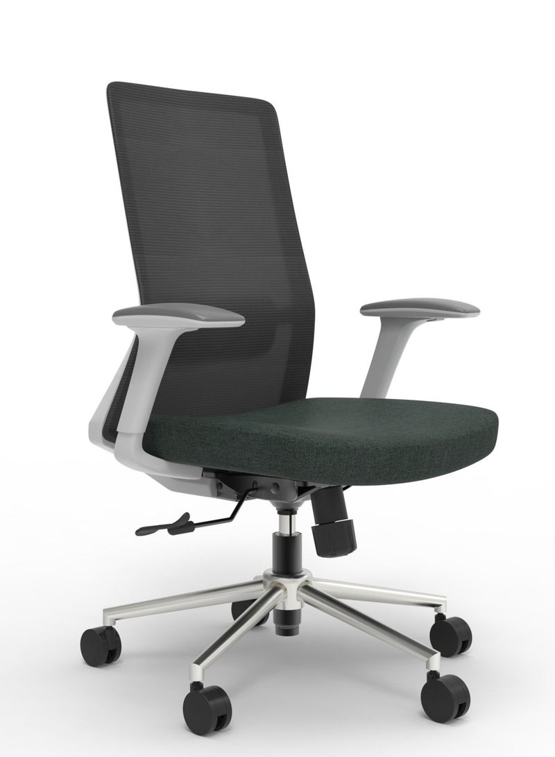 BAFCO Midback Back Ergonomic Office Executive Adjustable Height Modern Comfort Breathable Mesh Wide Seat Home Working Study Office Staff Chair (Black) - Image 1