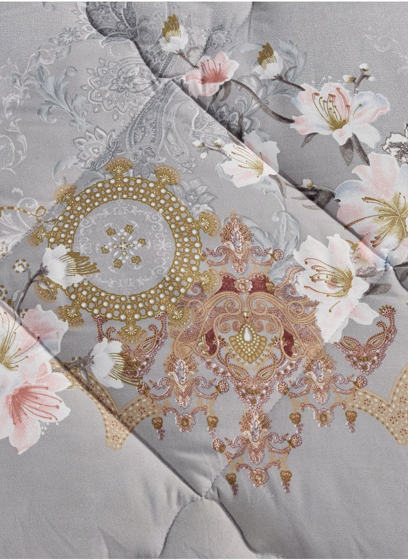 6 Pieces King Size 220x240Cm Comforter Set Medium Filling Bedding Set for All Season Includes 1Comforter 1Bedsheet 2Pillow Shams and 2Cushion cases