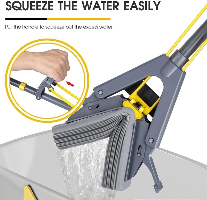 Zorzel Butterfly Sponge Mop Roller Mop with 1 Super Absorbent Sponge Self Squeeze Sponge Mop for Tile Marble Laminate Floor Cleaning Multicolor - Image 5
