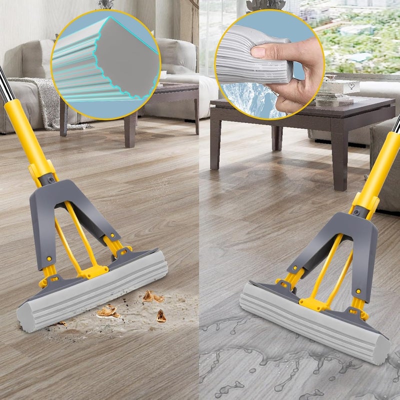Zorzel Butterfly Sponge Mop Roller Mop with 1 Super Absorbent Sponge Self Squeeze Sponge Mop for Tile Marble Laminate Floor Cleaning Multicolor - Image 4