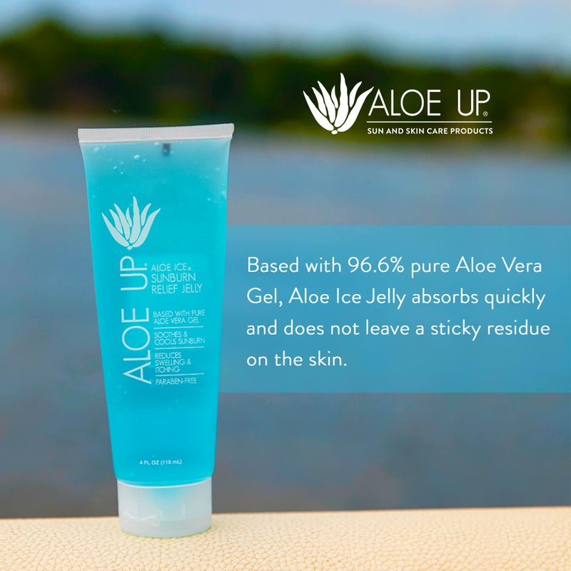 ALOE UP Aloe Ice Sunburn Relief Jelly - Face and Body Organic After Sun Gel - With 96.6% Pure Aloe Vera Gel - Reef Safe - Alcohol- and Fragrance-Free - 4 Oz - Image 5