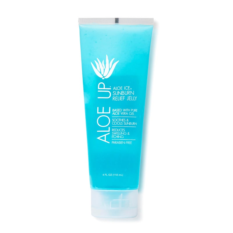 ALOE UP Aloe Ice Sunburn Relief Jelly - Face and Body Organic After Sun Gel - With 96.6% Pure Aloe Vera Gel - Reef Safe - Alcohol- and Fragrance-Free - 4 Oz - Image 1