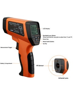 INKBIRD INKBIRD Dual Laser Infrared Thermometer for Cooking -50℃~750℃ Non-Contact Infrared Thermometer Gun for Pizza Oven Laser Temperature Gun with Holster DS Ratio 16:1 LCD Backlit INK-IFT03 OR  - Image 2