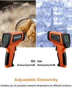 INKBIRD INKBIRD Dual Laser Infrared Thermometer for Cooking -50℃~750℃ Non-Contact Infrared Thermometer Gun for Pizza Oven Laser Temperature Gun with Holster DS Ratio 16:1 LCD Backlit INK-IFT03 OR  - Image 5