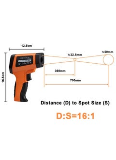 INKBIRD INKBIRD Dual Laser Infrared Thermometer for Cooking -50℃~750℃ Non-Contact Infrared Thermometer Gun for Pizza Oven Laser Temperature Gun with Holster DS Ratio 16:1 LCD Backlit INK-IFT03 OR  - Image 3