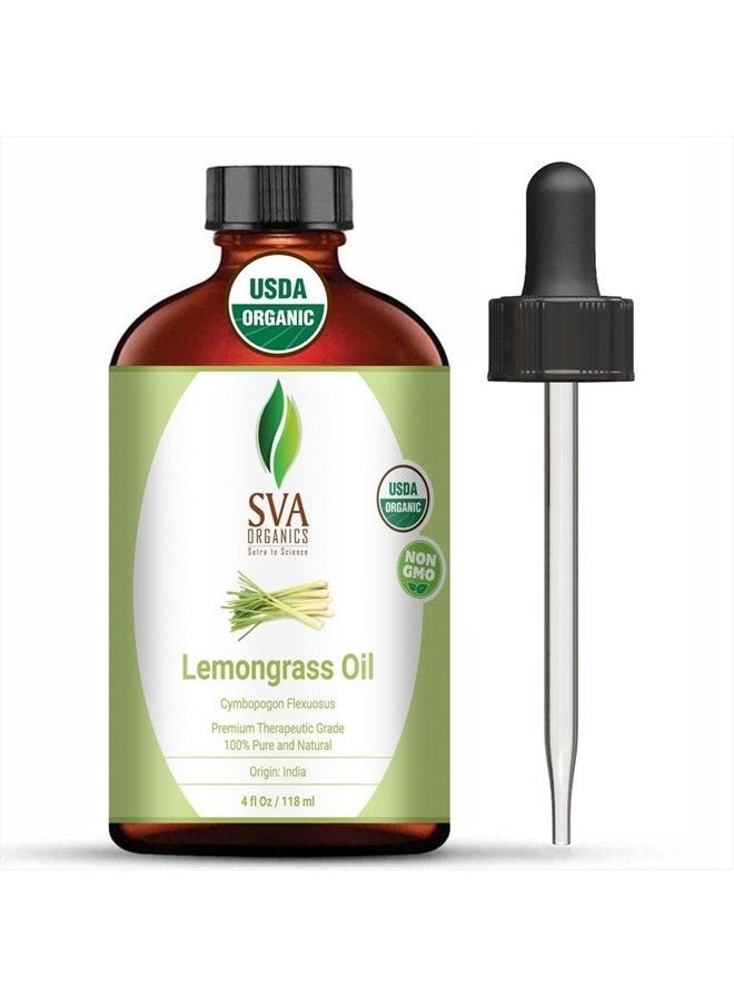 SVA Organics SVA Lemongrass Oil 4 Oz 100% Pure Natural Undiluted Premium Therapeutic Grade Oil for Diffuser, Aromatherapy, Skin, Face & Hair  - Image 1