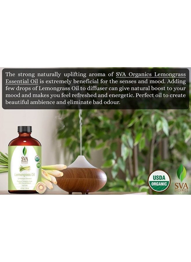 SVA Organics SVA Lemongrass Oil 4 Oz 100% Pure Natural Undiluted Premium Therapeutic Grade Oil for Diffuser, Aromatherapy, Skin, Face & Hair  - Image 5