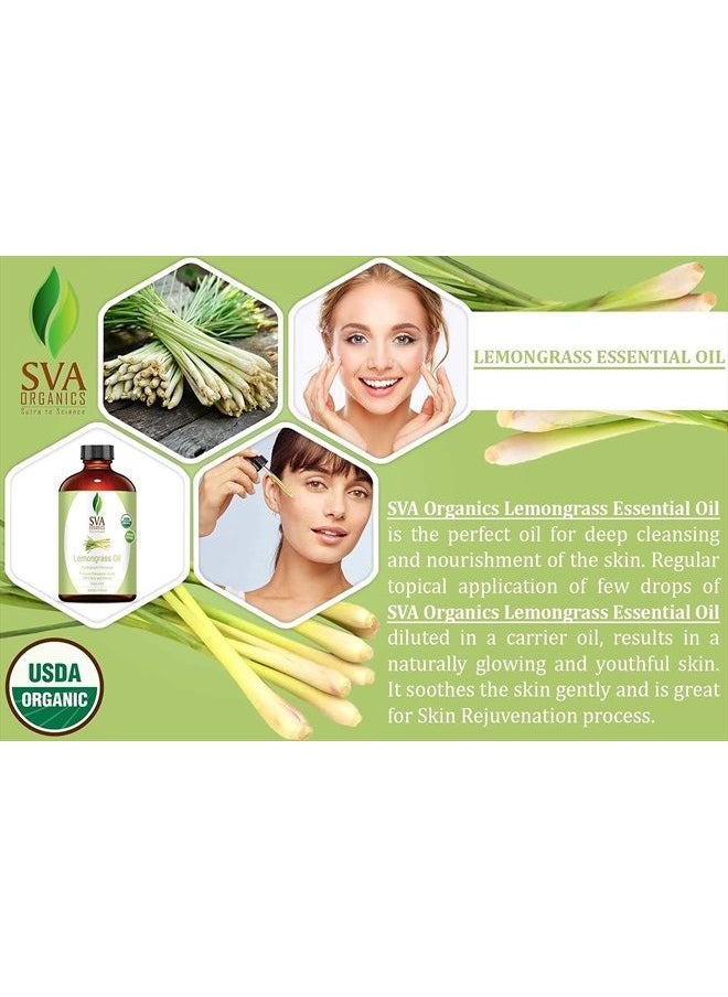 SVA Organics SVA Lemongrass Oil 4 Oz 100% Pure Natural Undiluted Premium Therapeutic Grade Oil for Diffuser, Aromatherapy, Skin, Face & Hair  - Image 4