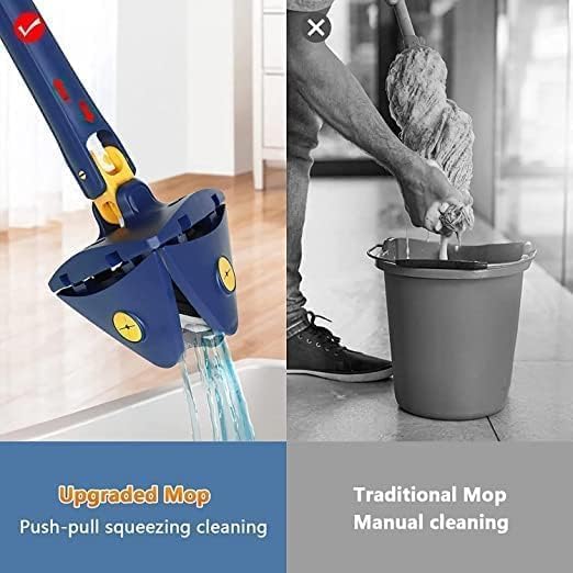 friendizana 4ever 360 Rotatable Adjustable Triangle Cleaning Mop with Stainless Steel Long Handle PushPull Squeezing Cleaning Mop Dry Wet Mop Floor Windows Ceiling - Image 4