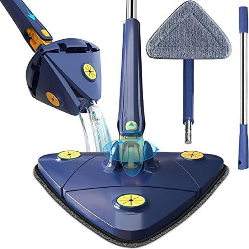 friendizana 4ever 360 Rotatable Adjustable Triangle Cleaning Mop with Stainless Steel Long Handle PushPull Squeezing Cleaning Mop Dry Wet Mop Floor Windows Ceiling - Image 1
