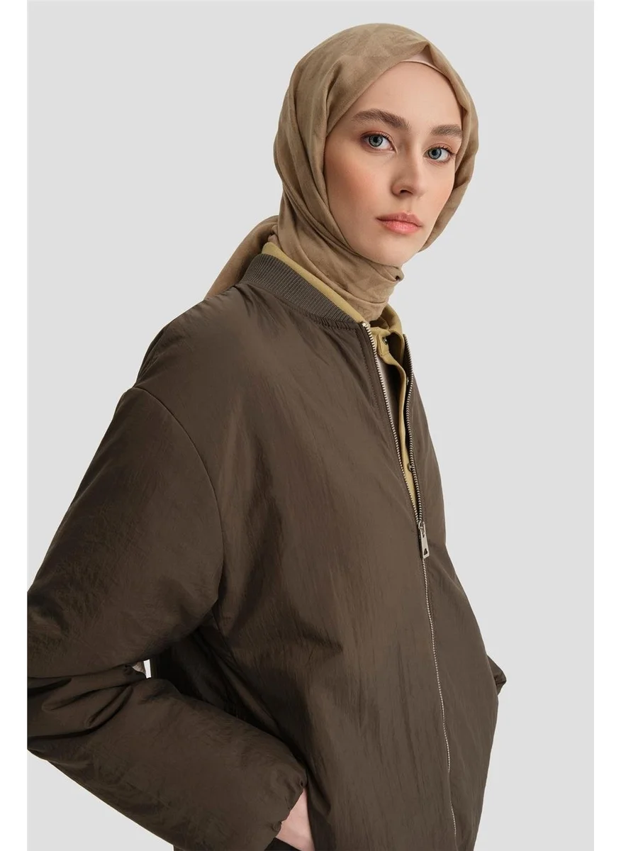ARMINE Collar Ribbed Bomber Jacket 24KD7522 Khaki