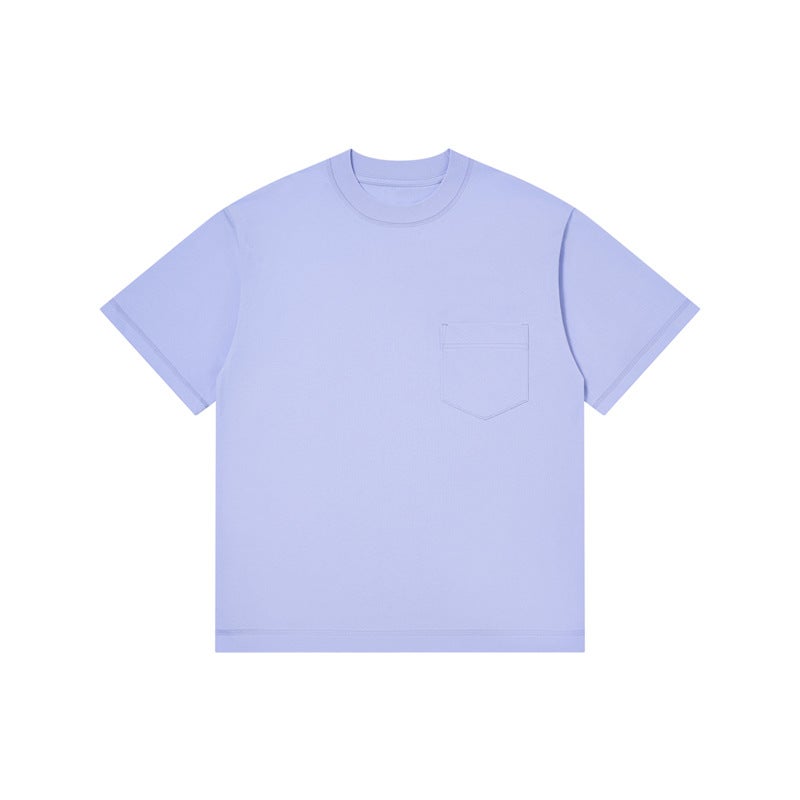 Ice cotton 230g black technology cool short sleeve T-shirt mens and womens summer tide brand mens breathable stretch solid color T-shirt 59M-Lotus Purple 