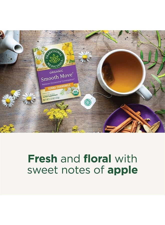 Traditional Medicinals Tea, Organic Smooth Move Chamomile, Relieves Occasional Constipation, Senna, 16 Tea Bags - Image 3