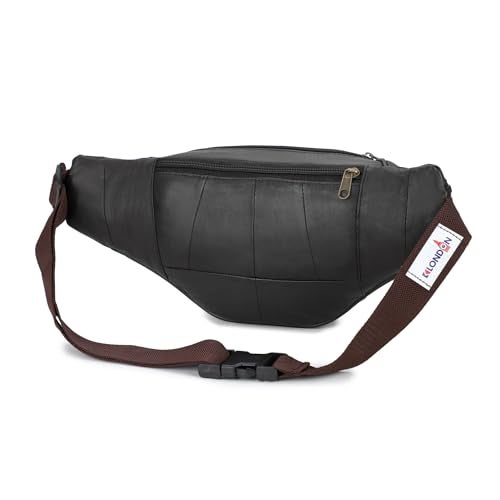 K London Stylish Real Leather Brown Waist Bag Elegant Style Travel Pouch Passport Holder with Adjustable Strap(1452_Brownn) - Image 4