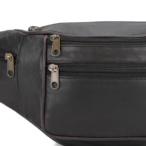 K London Stylish Real Leather Brown Waist Bag Elegant Style Travel Pouch Passport Holder with Adjustable Strap(1452_Brownn) - Image 5