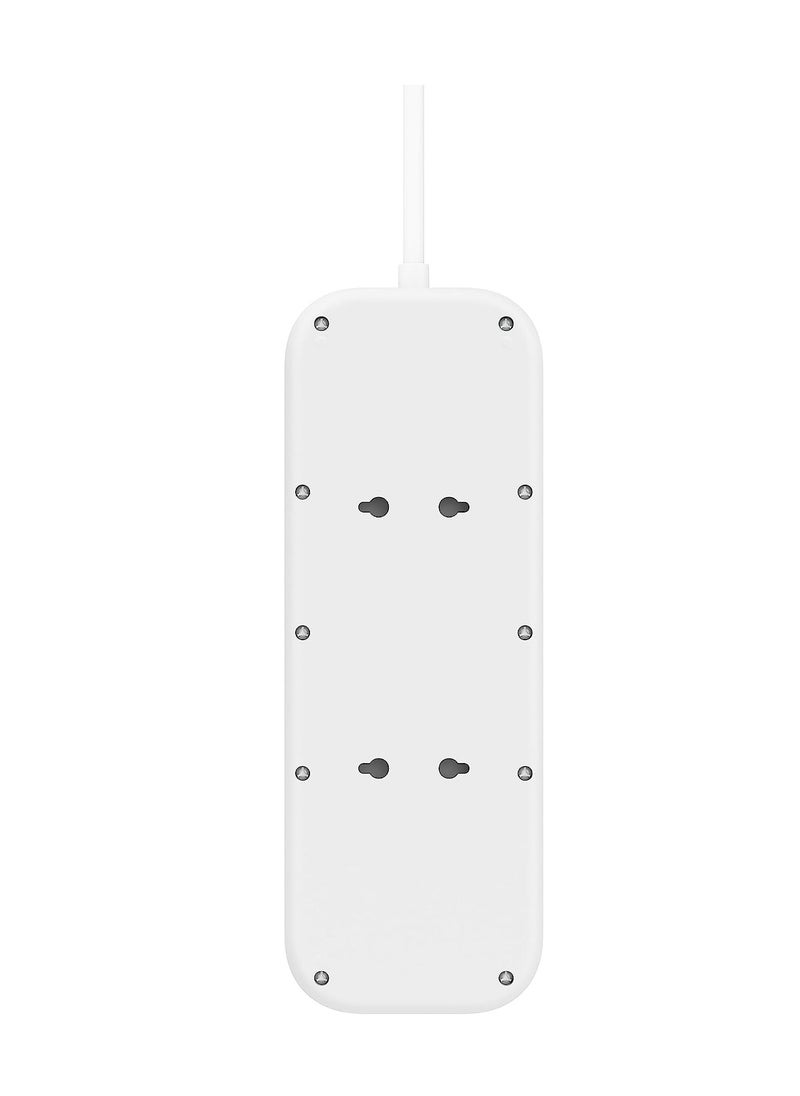 belkin - Belkin 6-Outlet Surge Protector Power Strip, Wall-Mountable with 6 AC Outlets, 2M Power Cord, & Green Indicator Light - USB-C Port & USB-A Port w/USB-C PD Fast Charging - 650 Joules of Protection - Image 1