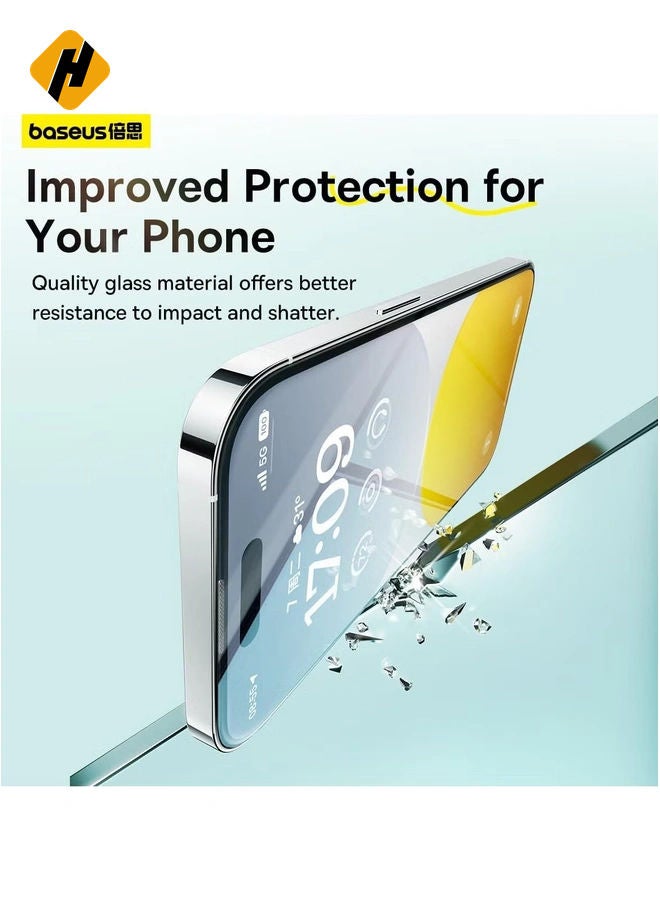 HuHa Premium Privacy Screen Protector Compatible for iPhone 15 Pro Max, 9H Tempered Glass with Easy Installation Kit, Bubble free, Anti-spy,Scratch Resistant, Anti-Fingerprint glass(Sapphire Series)  - Image 2