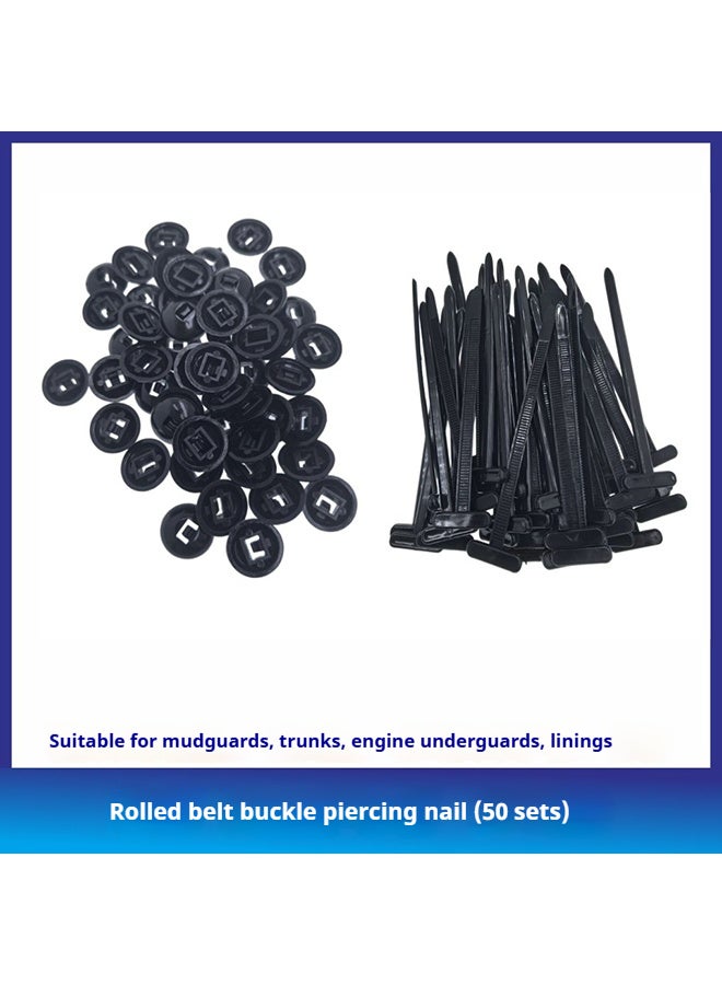 Nylon Universal Cable Tie Buckle, Heavy Duty Self-Locking Nylon Zip Ties Holder, New Multifunctional Cable Tie Buckle, Push Mount Zip Ties, For Car Daily Repair (50pc)  - Image 2