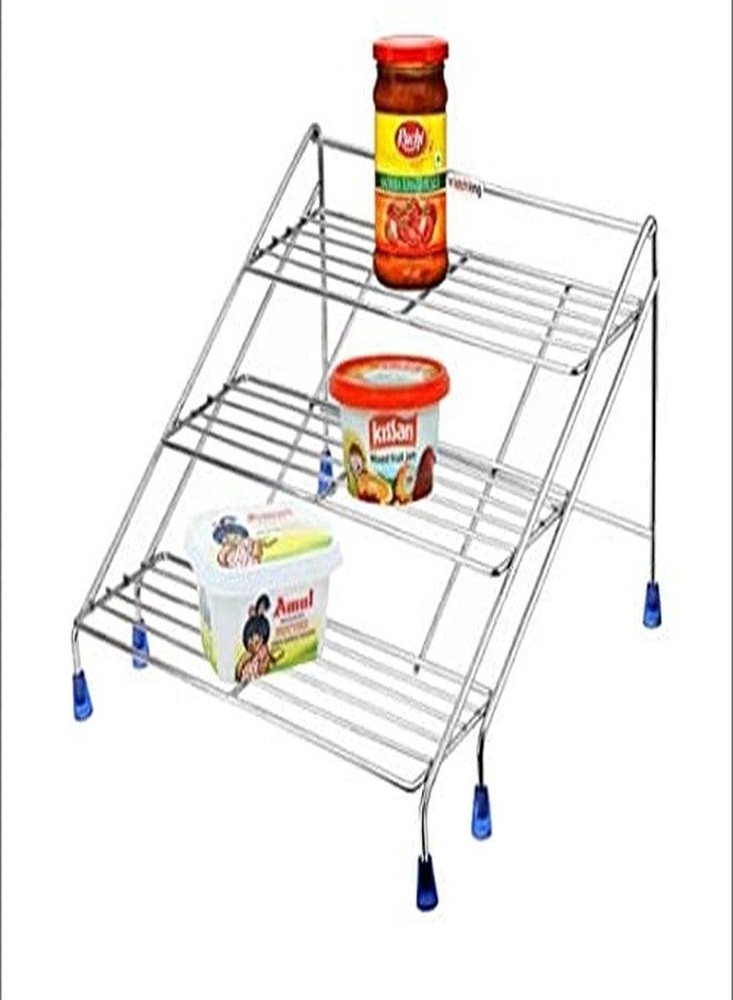 MYPS Steel Spice Storage Multifunctional Racks and Shelves 3 Layer Ladder Container Cutlery Storage Rack Platform Basket