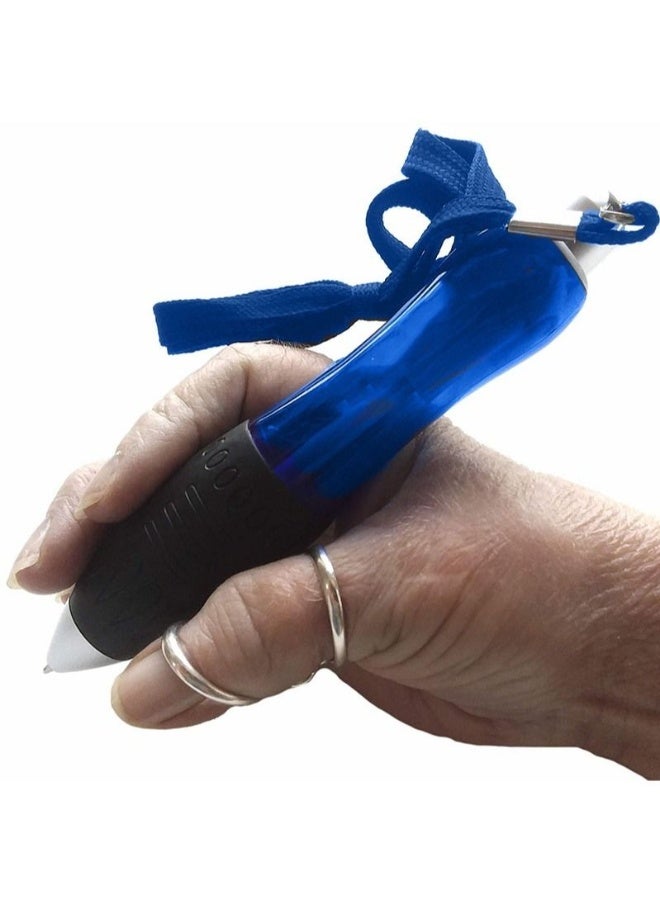 EZdenK 5 Pieces Super Big Weighted Fat Pens Retractable Blue Body Ballpoint Pens with Hanging Rope Large Wide Grip Pens for Arthritis, Hand Pain, Parkinson, Tremors, Carpal Tunnel - Image 2