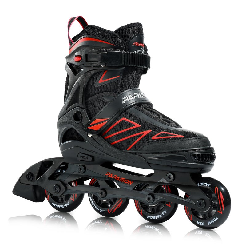 PAPAISON Boys Inline Skates Ages 5-8 8-12, Adjustable Size Beginner Roller Skates Blades for Kids Youth (Red, Medium - Big Kid (1-4 US)) - Image 1