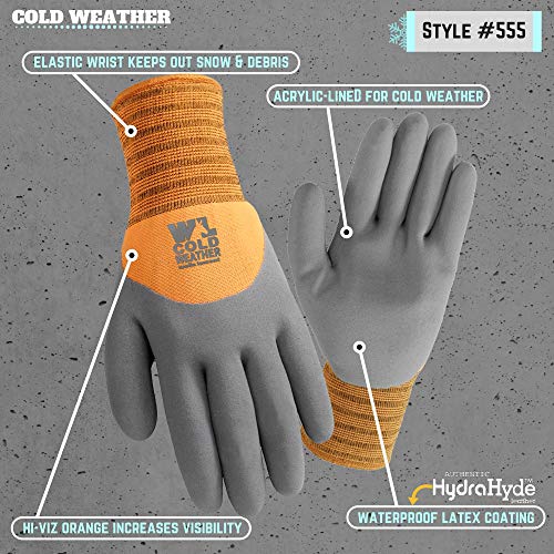 Wells Lamont Men's Thermal Latex-Coated Winter Grip Work Gloves, Extra Large (555XL) - Image 2