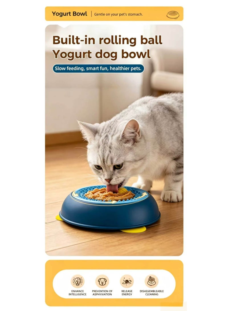 Pet Lick Pad Bowl with Suction Cups, Anti-Slip Lick Mat for Yogurt, Peanut Butter, Liquid Treats, Slow Feeder Lick Plate for Cats Dogs - Image 2