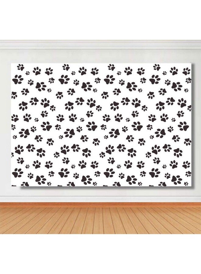 Qian Cartoons Puppy Dog Paw Theme Photography Backdrops Kids Boys Birthday Party Banner Photo Background Newborn Baby Shower Candy Cake Table Decor Photobooth Props 5X3Ft Vinyl - Image 2