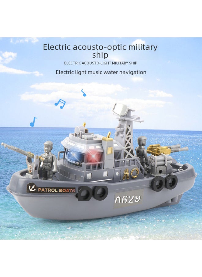 Generic - Hot Sale Electric Patrol Boat Lights Can Be Driven On Water Stall Hot Sale Model Bath Toys-Color:No. 5 4 + Battery Screwdriver - Image 1
