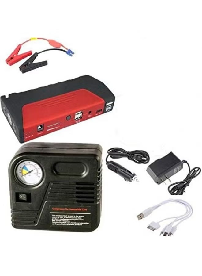 Portable Car Jump Starter with Air Compressor and Power Bank, Multi-Function Emergency Battery Charger for Vehicles and Electronic Devices - Image 1