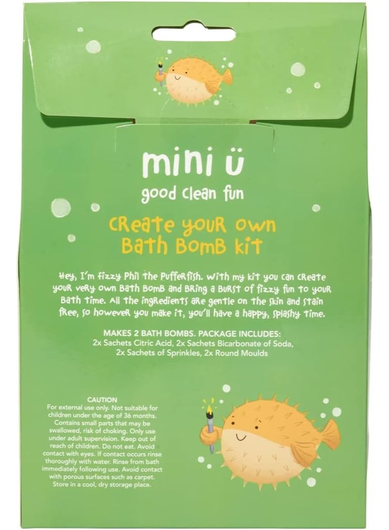 Mini U Create Your Own Bath Bomb Kit For Kids, Creative DIY Colourful Bath Bomb Making Kit, Ready In 30 Minutes, Vegan, Cruelty Free, Mess-Free Bath-Time Activity, Great Gift And Stocking Filler - Image 2