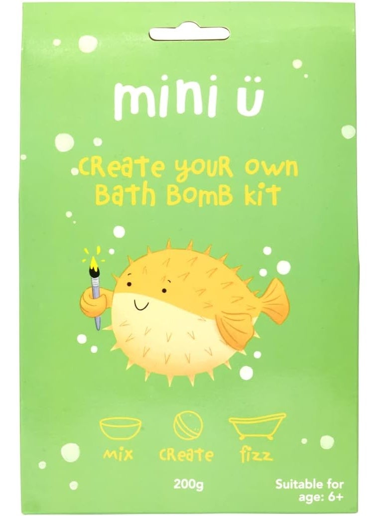 Mini U Create Your Own Bath Bomb Kit For Kids, Creative DIY Colourful Bath Bomb Making Kit, Ready In 30 Minutes, Vegan, Cruelty Free, Mess-Free Bath-Time Activity, Great Gift And Stocking Filler - Image 1