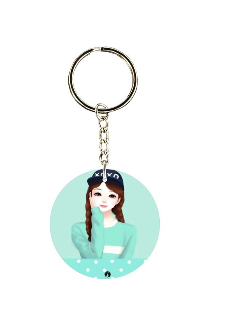 RKN Double Sided Girl Printed Keychain
