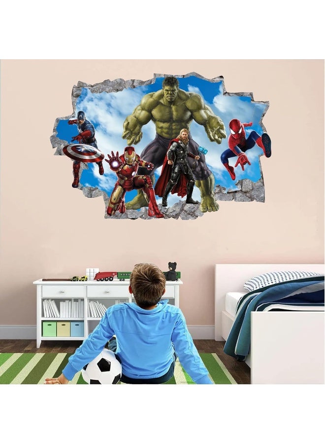 Wthh Superhero Wall Decal - Peel and Stick Wall Decals - Removable Wall Decals for Kids - Self-Adhesive Vinyl Wall Decor for Boys Girls Room, Bedroom, Playroom - 36" x 23" (Large) - Image 4