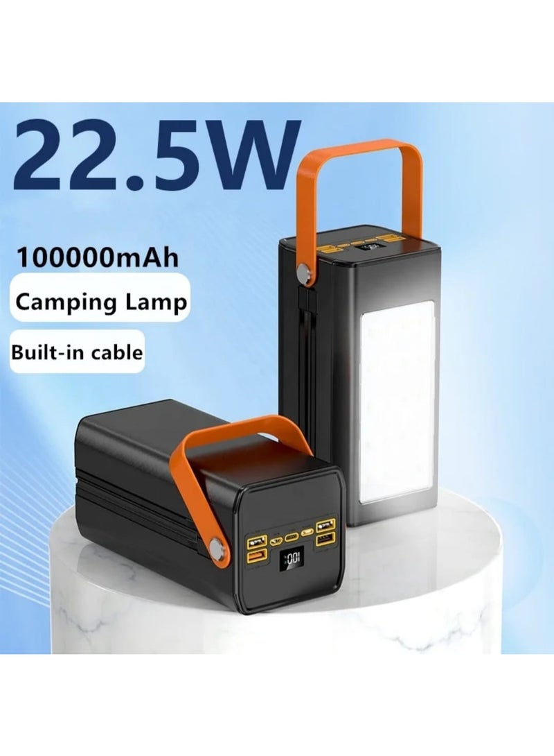 100,000mAh Ultra High-Capacity Power Bank with Dual LED Flashlight, Built-in Cables & Multiple USB Outputs - Image 2