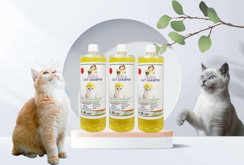 SWACCH CAT Shampoo (1 Litre) (Combo Pack of 3) Lemon - Image 1