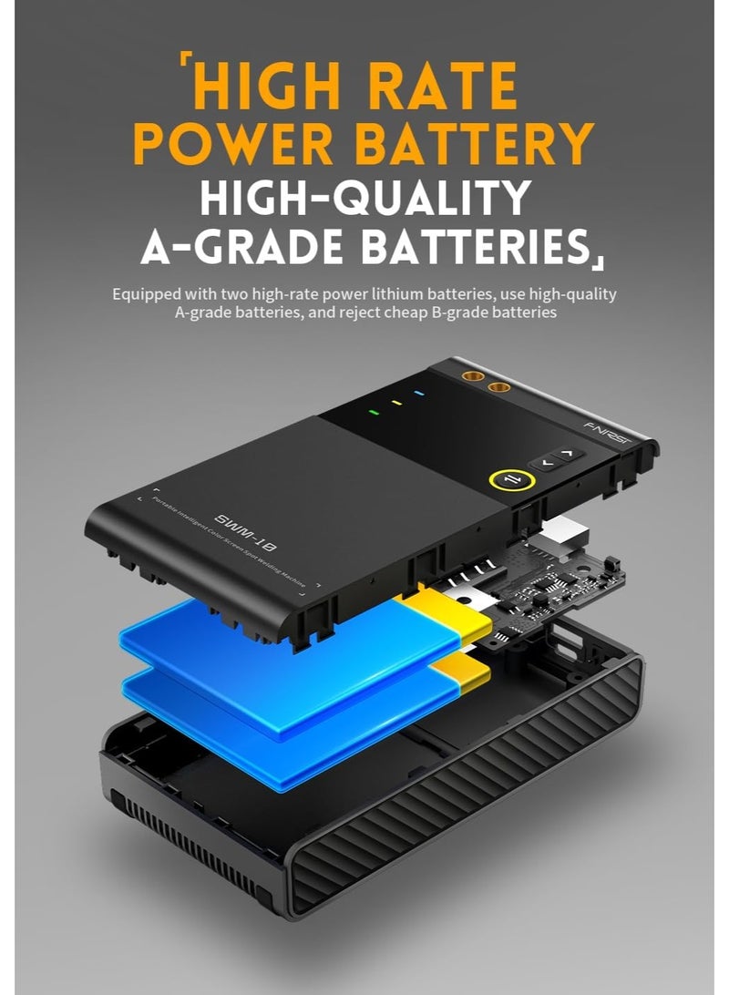 FNIRSI Battery Spot Welder, 5000m Portable Handheld Spot Welder Double Pulse 4 Combination Gears Adjustable Spot Welding 0.1MM-0.25MM for Iron/Stainless Steel/Nickel Strip /18650 Battery Pack - Image 3