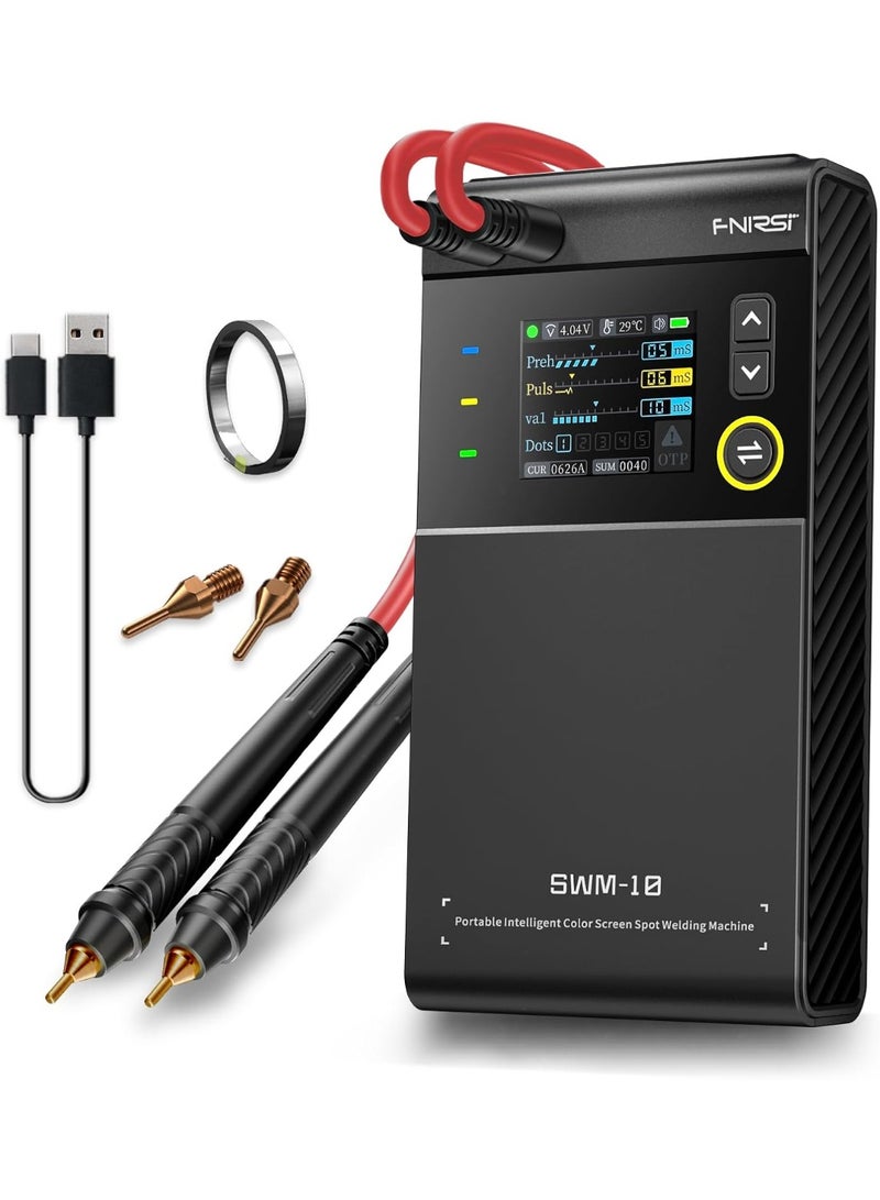 FNIRSI Battery Spot Welder, 5000m Portable Handheld Spot Welder Double Pulse 4 Combination Gears Adjustable Spot Welding 0.1MM-0.25MM for Iron/Stainless Steel/Nickel Strip /18650 Battery Pack - Image 1