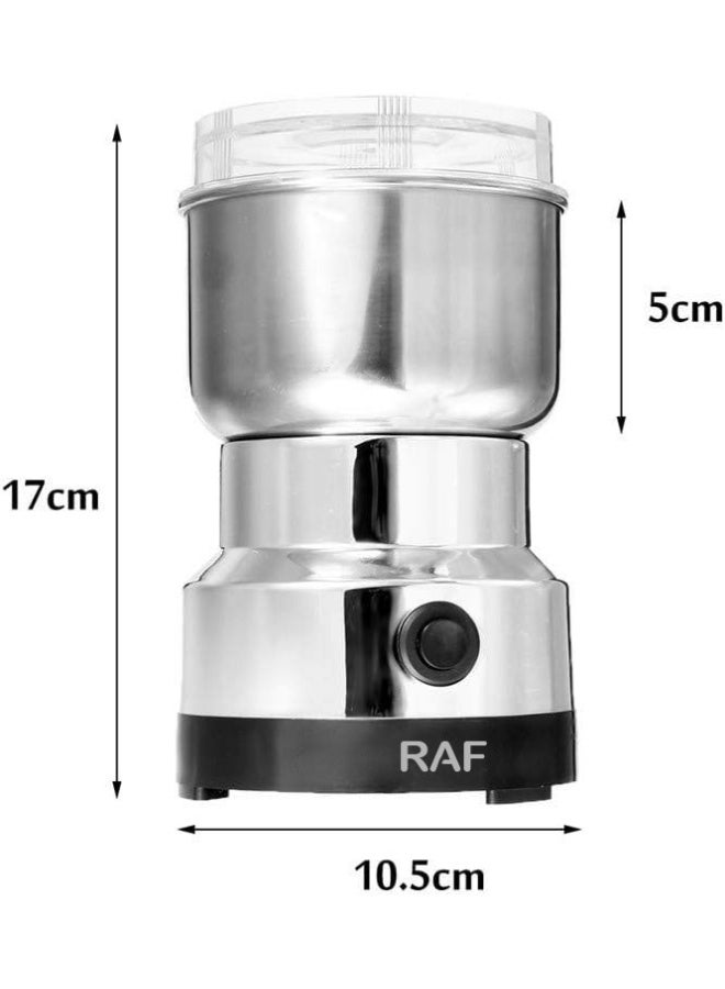 RAF Multipurpose Electric Coffee Bean Grinder, Premium Stainless Steel Mill Grinding Tool For Seeds, Spice, Herbs, Nuts, Transparent Lid With 85G Capacity - Image 3