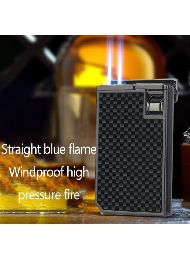 Honest Windproof Dual Jet Flame Torch Lighter – Adjustable Straight Fire Metal Cigar Lighter with Built-in Punch, Refillable Butane - Image 5