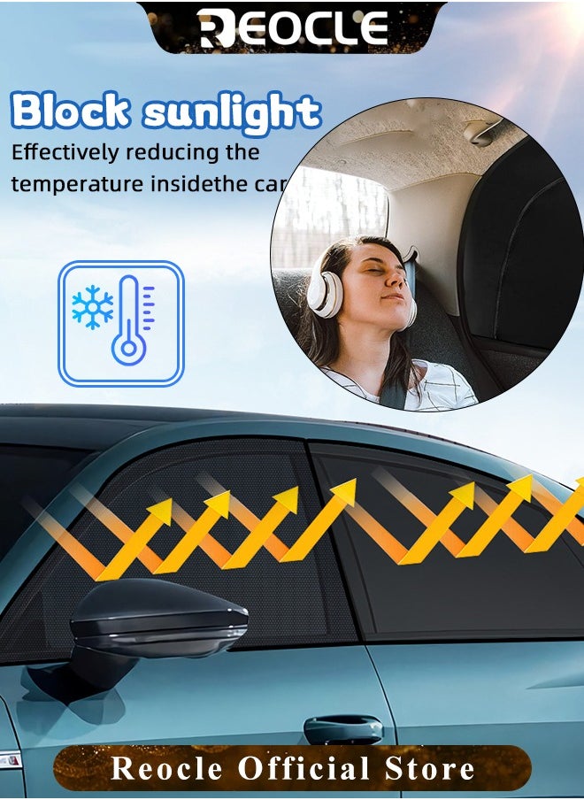 REOCLE Universal Car Window Shades 4 Packs Side Window Shade Breathable Mesh Baby Car Rear Window Sunshades for Car Night Camping & Privacy Shade  - Image 4