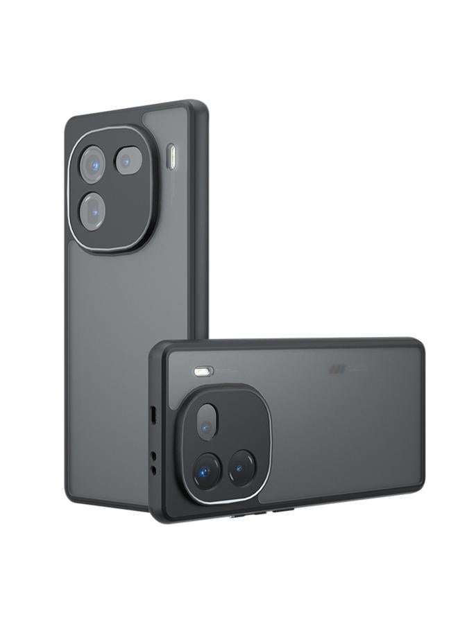 For vivo iQOO 12 Pro Armor Precise Hole PC Hybrid TPU Phone Case(Frosted Black)