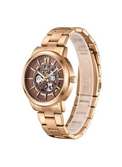 Kenneth Scott K24324-DBDD Men's Automatic  Display Watch & Stainless Steel Strap Brown