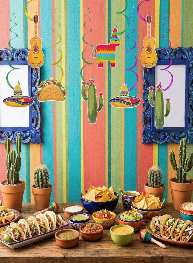 Hftjtsa Mexican Fiesta Hanging Swirl Decorations Cinco De Mayo Taco Party Supplies Taco Twosday Birthday Ceiling Decor for Baby Shower Boys Girls - Image 4