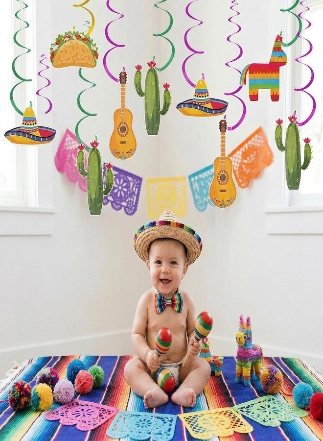 Hftjtsa Mexican Fiesta Hanging Swirl Decorations Cinco De Mayo Taco Party Supplies Taco Twosday Birthday Ceiling Decor for Baby Shower Boys Girls - Image 5